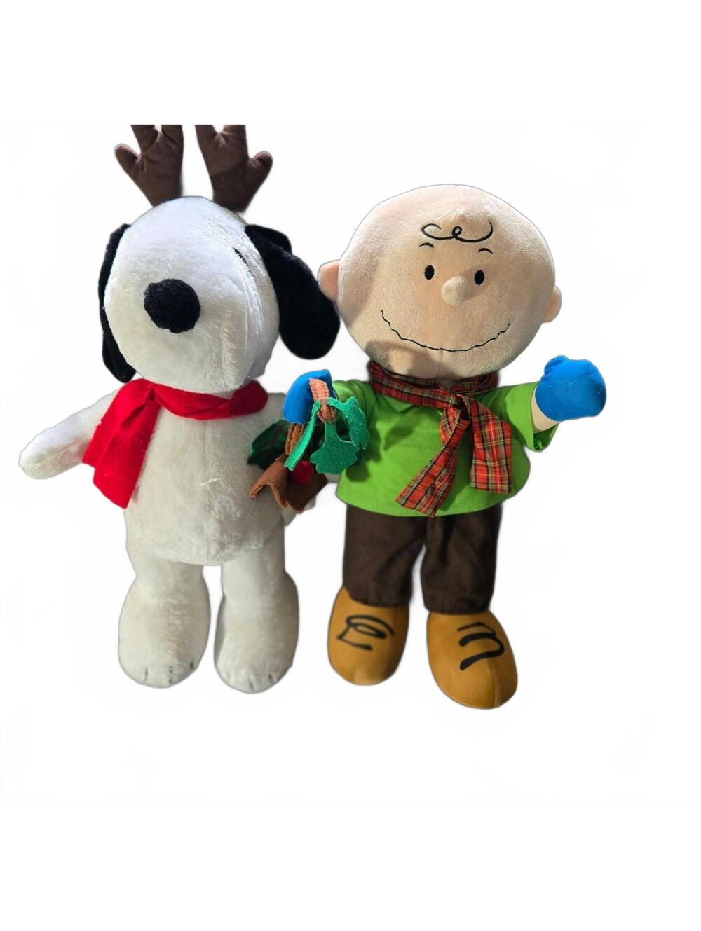 Peanuts Snoopy & Charlie Brown Holiday Plush Set – Vintage Christmas Stuffed Toy